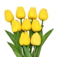 thumbnail image 1 of Artificial Flowers Tulip Bouquet Real Touch PU Tulips Bouquet Spring Flowers Home Vase Desktop Decor Wedding Birthday Decoration Mothers Day, Yellow, 1 of 7