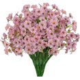 thumbnail image 1 of Artificial Flowers UV Resistant Outdoor Plants No Fade Faux Plastic Shrubs Fake Silk Flowers Window Box Garden Porch Home Decoration(Pink), 1 of 5