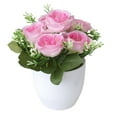 thumbnail image 1 of Artificial Flowers with Vase, Silk Roses in Pot, Fake Flowers Bouquet Decoration in Ceramics Vase Faux Floral Arrangement for Table Centerpieces Spring Decor Home Office Farmhouse Harlik, 1 of 9