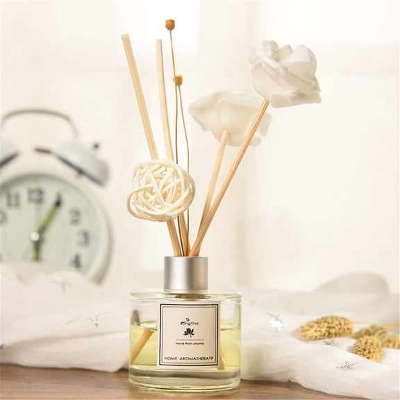 Artificial Flowers Wedding Decor Home Floral Arrangement 50ml Clear Glass Reed Diffuser Set, Decorative Dried Flower Scent Oil for Apartment Bedroom Bathroom Home Aroma Decor