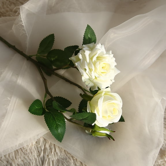 Artificial Flowers Wedding Decor Home Floral Arrangement Single Multi-Color Plastic Artificial Rose Stem, Weather Resistant Bendable Bloom for Garden Patio Wedding Home Vase Decor