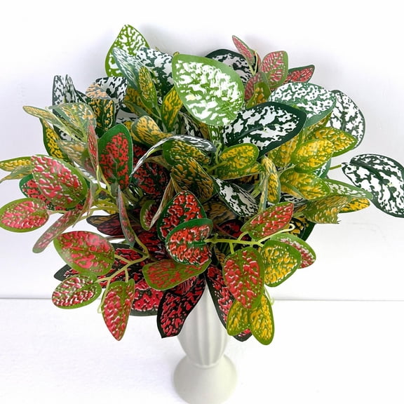U.S-Decorative-Home Artificial Polka Dot Hypoestes Plant Stems Wedding Decor 6 Count