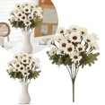 thumbnail image 1 of Artificial Flowers, White Autumn Artificial Daisy Bouquet - 7-Stem Plastic Fake Flower for Home Decor, Wedding & Table Arrangements (15×32cm/5.9×12.6in), 1 of 9