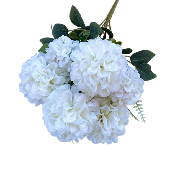 Artificial Flowers, White Fake Hydrangea Flowers Real Touch Flower for Home Office Kitchen Restaurant Centerpieces Wedding Christmas Party Decoration