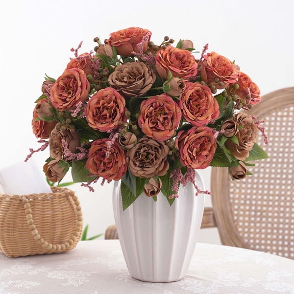 Artificial Flowers With Realistic Petal Details, Faux Plants For Lifelike Home Garden And Porch Window Decor