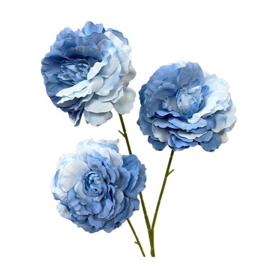Artificial Flowers Zinnias Silk Flowers with Stems Blue Zinnia Elegans Artificial Flowers for Outdoors Floral Arrangements Table Centerpieces Wedding Party Home Spring Summer Decor