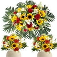 thumbnail image 1 of Artificial Flowers for christmas 2025 New Flower Bouquet Wall Mounted Sunflower and Rose Flowers Artificial Flower and Plant Decorations for Home Weddings and Parties, 1 of 8
