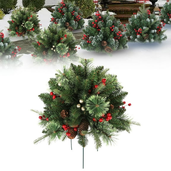 Artificial Flowers for christmas 2025 New Holiday Planter Filler For Holiday Planter Decorations Holiday Planter Christmas Holiday Planter Holiday Planter Greenery For Christmas Decor