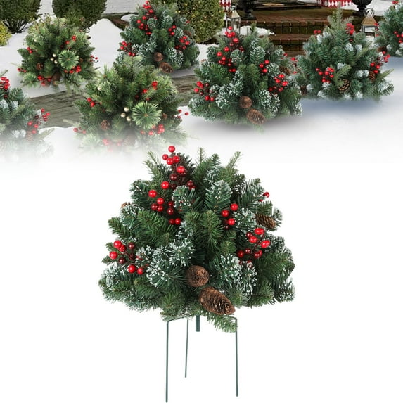 Artificial Flowers for christmas 2025 New Holiday Planter Filler For Holiday Planter Decorations Holiday Planter Christmas Holiday Planter Holiday Planter Greenery For Christmas Decor