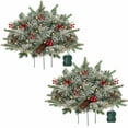 thumbnail image 1 of Artificial Flowers for christmas 2PC Holiday Planter Filler Christmas Holiday Planter With Lights Small Holiday Faux Holiday Planter Filler For Outdoor Outdoor Holiday Planter Decorations For Por, 1 of 6