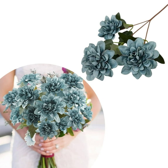 Artificial Flowers for christmas Artificial Mums Flowers with Stem Orange Flowers Arrangement for Home Fall Wedding Bouquet Thanksgiving Table Centerpieces Decor