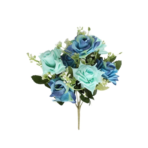 Artificial Flowers for Decoration - 6 Color Plastic Roses Bundle for Wedding and Home, 12 x 10.5 in