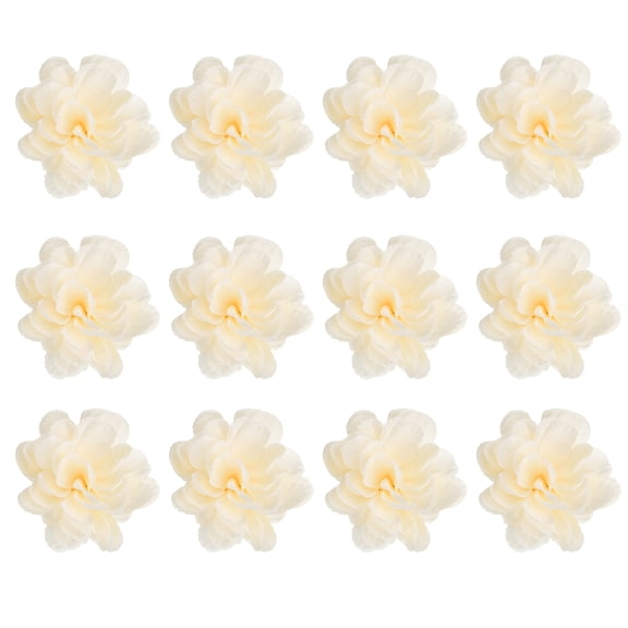 Artificial Flowers for Floating Candle Centerpiece, 12 Pcs Orchid Flower Vase Fillers Faux Flower Head Filler, Champagne
