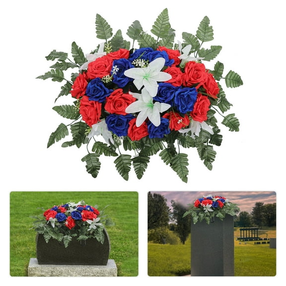Artificial Flowers for Headstone Outdoor Grave Decorations Cemetery Flowers
