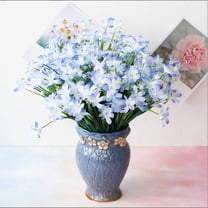 Artificial Flowers for Home Decor | Realistic Plastic Roses | Pink Yellow Blue Purple Colors | Fade Resistant & Waterproof | 16.5 Inch Tall | 1 Piece