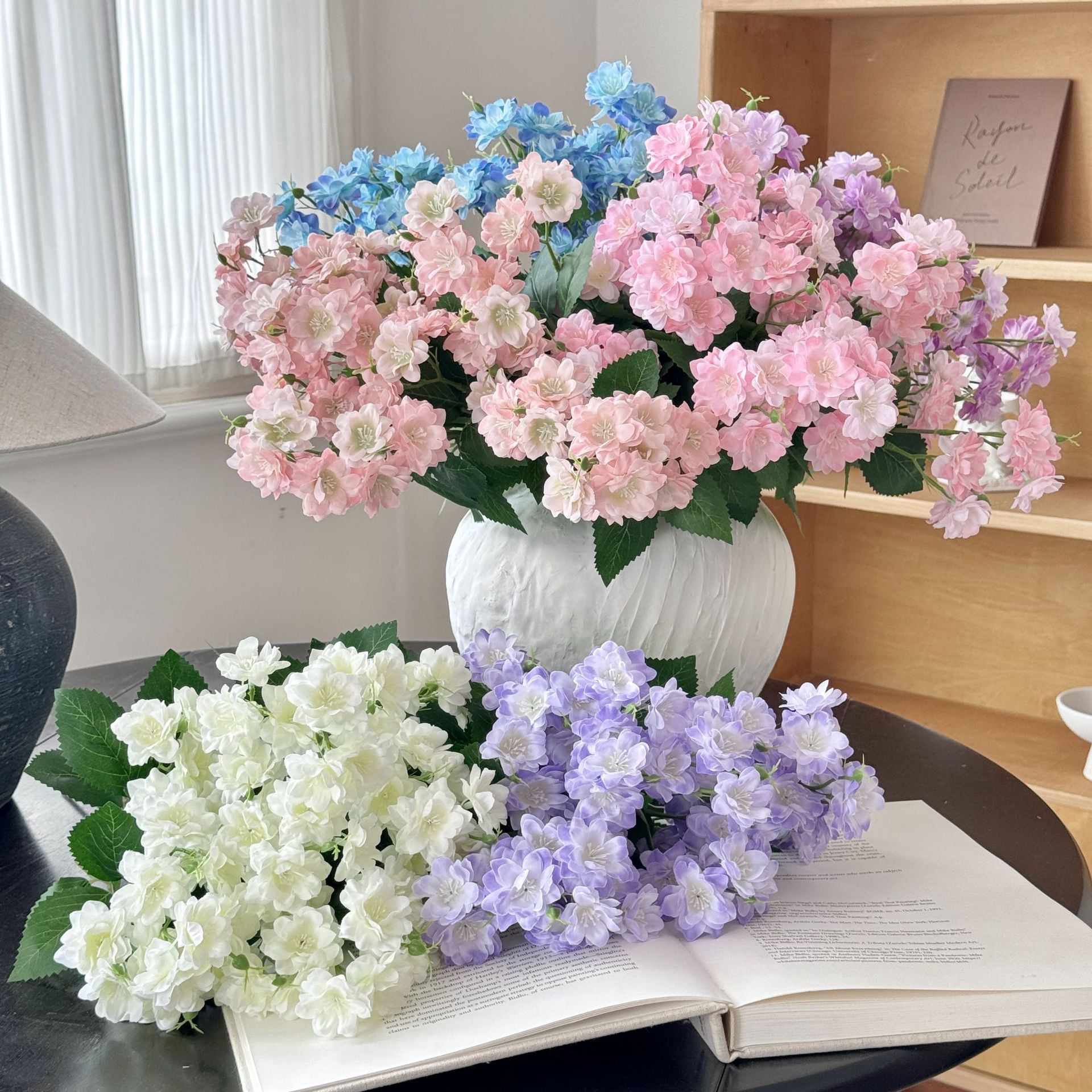 Artificial Flowers for Outdoor 6 Bundles Fake Flowers for Planter, for Home/Porch/Garden Decoration