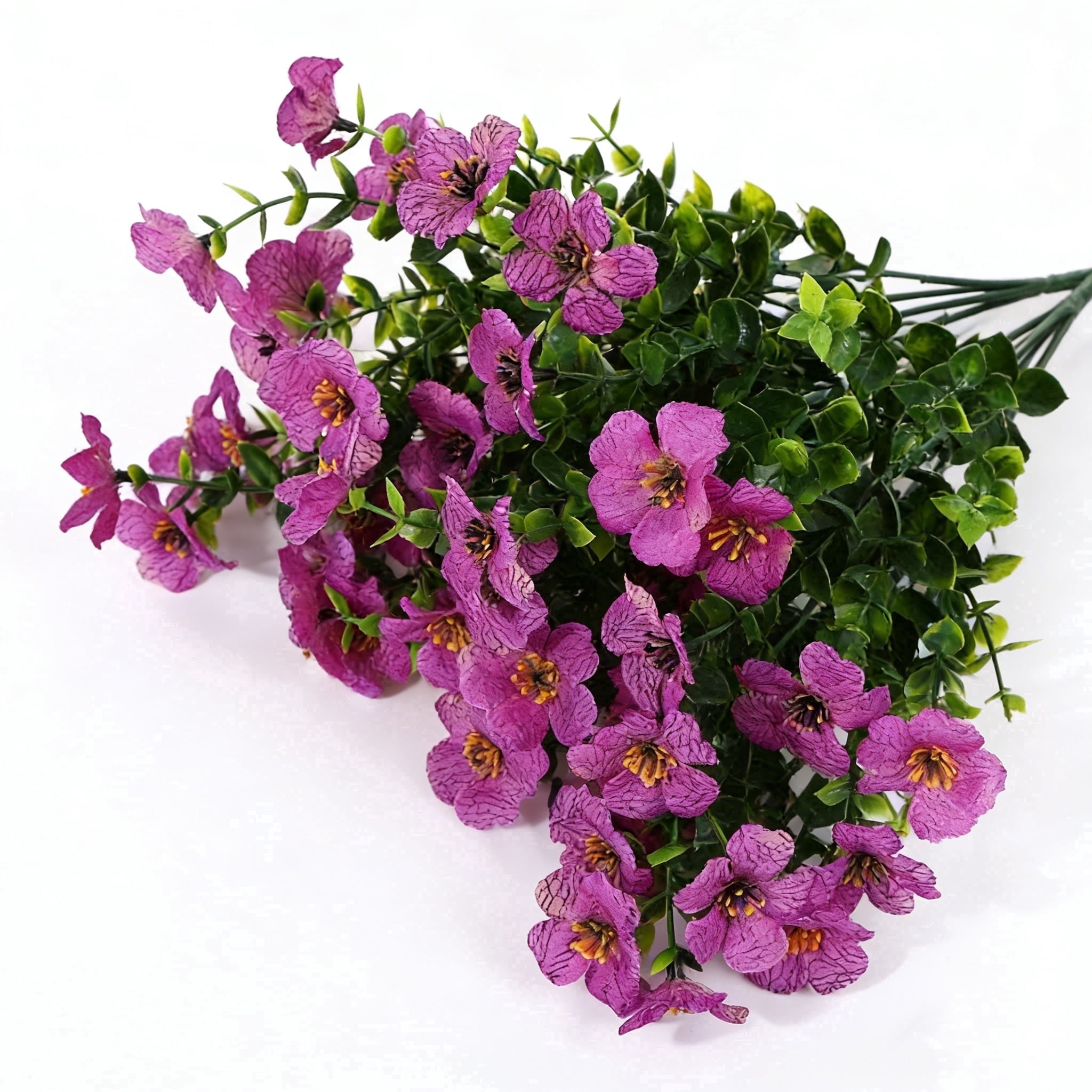 12 Bundles Artificial Flowers, UV Resistant Fake Plants, Realistic Faux Floral for Outdoor Indoor Garden Home Decor, DIY Flower Craft