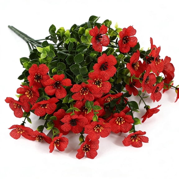 Artificial Flowers for Outdoors 12 Bundles, Realistic Fake Plants, DIY Flower Craft，UV Resistant Detachable for Outdoor & Indoor Home Garden Decor
