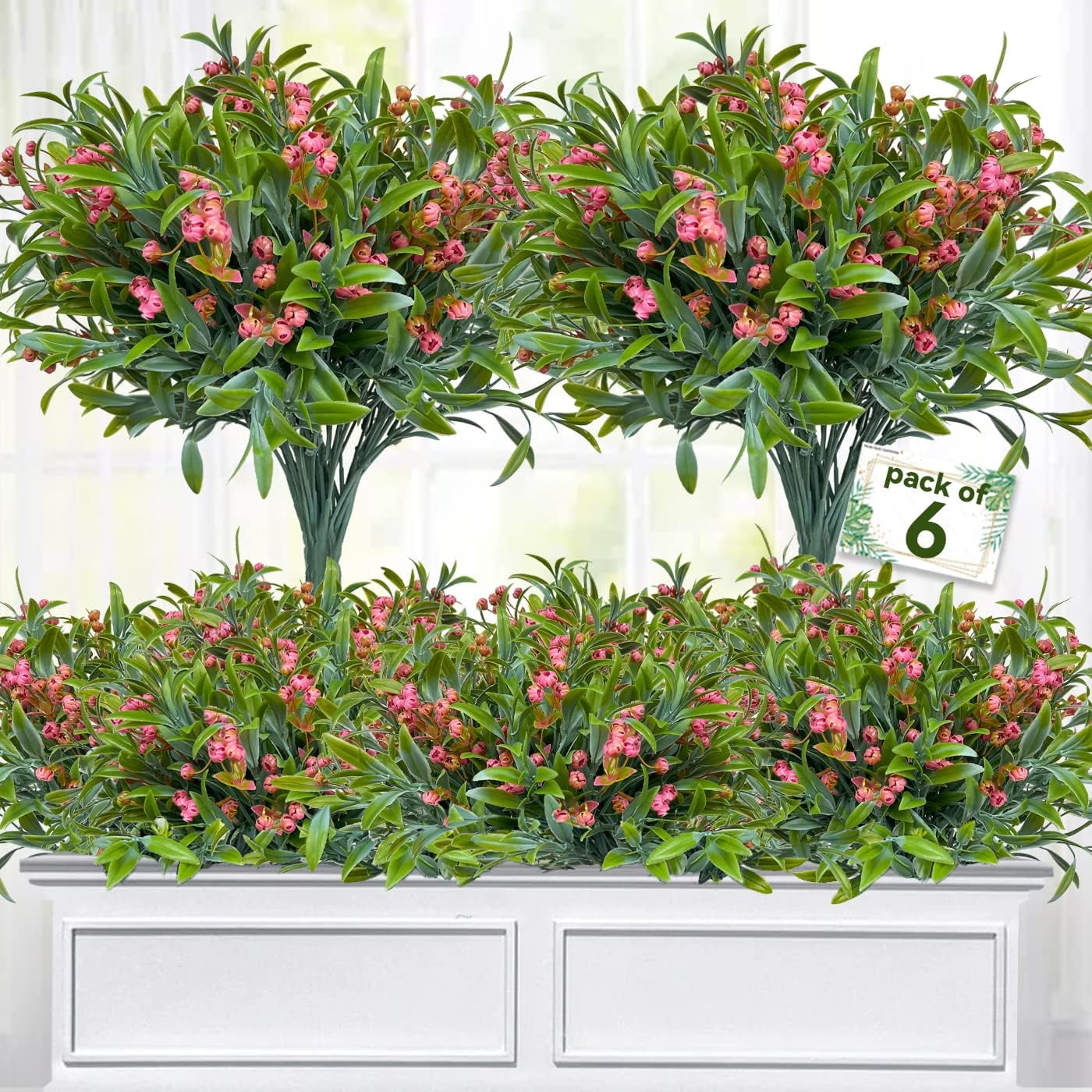 Artificial Flowers for Outdoors,16 Bundles Outdoor Fake Flowers UV Resistant Faux Silk Flowers for Outside Planters, Window Box Pot(Mix Color)