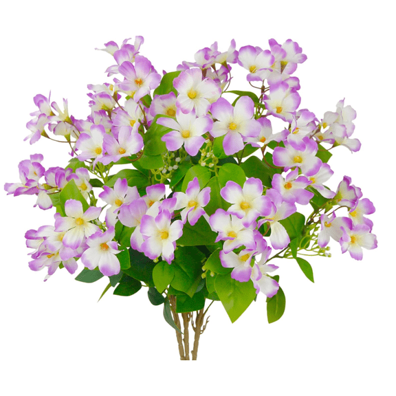 Artificial Flowers for Outdoors Fake Silk Periwinkle Flowers UV Resistant Purple Faux Flowers for Outdoor Planters Spring Summer Garden