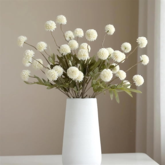 Artificial Flowers for Vases 20 Inch 10 Stems, Silk Dried Fake Mums Bouquet Indoor Faux Floral Arrangements for Decoration