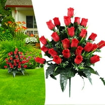 Artificial Flowers for christmas Rose Bouquets for Cemetery Decoration Parting Decoration Rose Artificial Flower and Memorial Flowers for Loved Ones