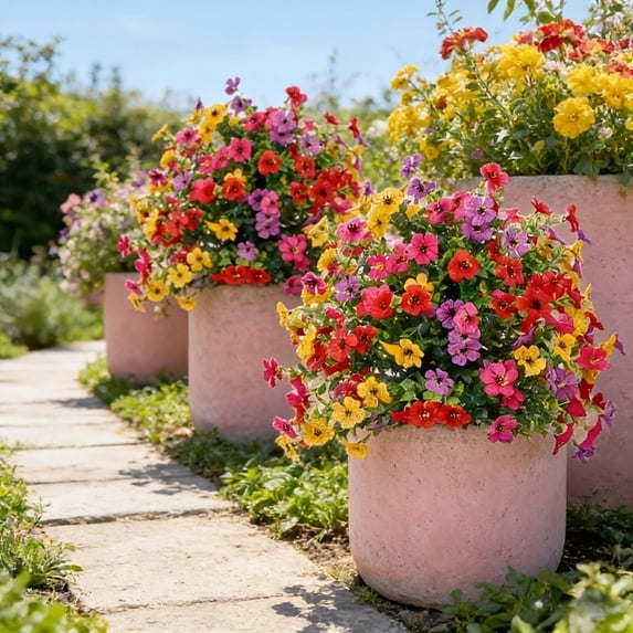 Artificial Flowers with Ground Spikes, Faux Shrubs for Garden, Outdoor Wedding Party Decorations, Patio & Porch Faux Plants