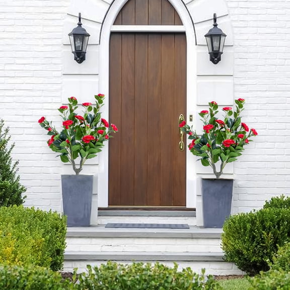 Artificial Flowers with Metal Ground Spikes (UV Resistant Indoor/Outdoor Decor)