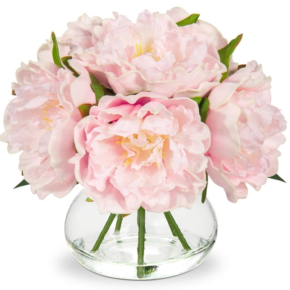 Artificial Flowers with Vase Faux Flowers Fake Flowers Silk Flower Arrangements in Glass Vase