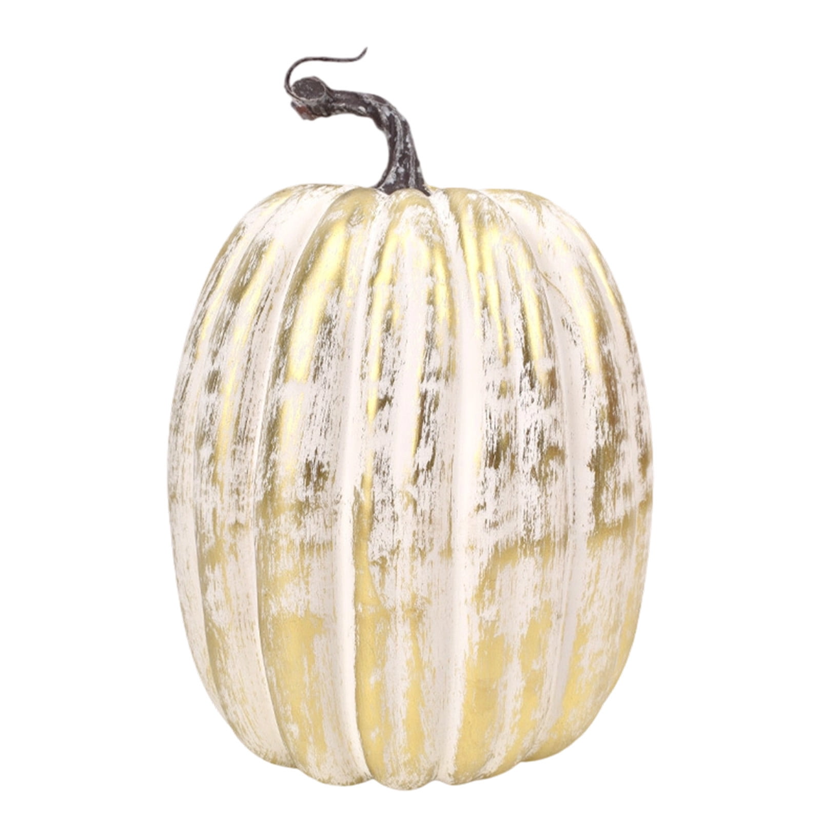 Artificial Foam Large Pumpkin 20*13cm White Gold Style A Artificial Foam Large Pumpkin 20*13cm White Gold Style A