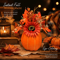 thumbnail image 1 of Artificial Foam Pumpkin Table Centerpiece, Fall Harvest Arrangement with Maple Leaves Berries Sunflower Gourds, Halloween Thanksgiving Decor for Home Dining Table Mantel Shelf, E, 1 of 8