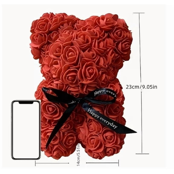 Artificial Foam Rose Bear - Perfect Gift for Valentine's Day, Mother's Day, Weddings, and Anniversaries
