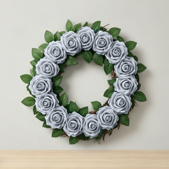 Artificial Foam Roses 25 Pcs Grey for DIY Crafts, Bulk Flowers with Stems for Home Decor, Budget Friendly Silk Roses for Centerpieces and Everyday Vase Arrangement, Artificial Decor