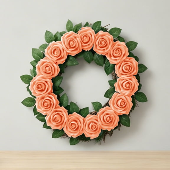 Artificial Foam Roses 25 Pcs Orange for DIY Crafts, Bulk Flowers with Stems for Home Decor, Budget Friendly Silk Roses for Centerpieces and Everyday Vase Arrangement, Artificial Decor