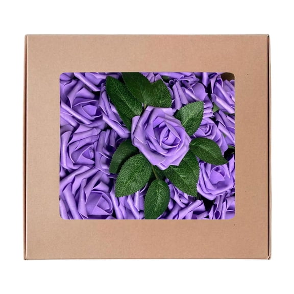 Artificial Foam Roses Bouquet 25 Pack with Stems Valentine's Day Wedding DIY Flowers for Bridal Bouquet Centerpiece Home Party Decorations