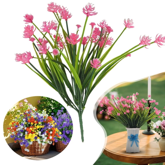 Artificial Forget Me Not Flowers Faux Floral Spray For Home Garden Porch Table Vase Decor