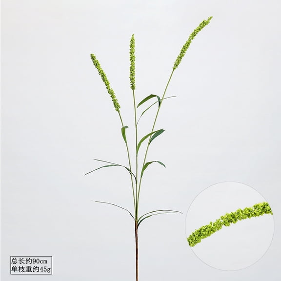 Artificial Foxtail Grass Reed Stem Dried Flower Rustic Farmhouse Decor Natural Green Plant Arrangement for Home Scene Display
