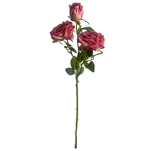 Artificial French Charcoal Rose Bouquet – Silk Flowers with Multi-Color Vintage Decoration for Living Room and Dining Table Centerpiece