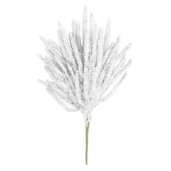 Artificial Frosted Cedar Spray, White Snow-Dusted Branch for Christmas Trees, Holiday Centerpieces and Winter Decor, 16.54 Inches