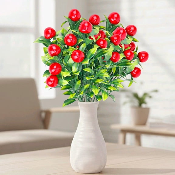 Artificial Fruit Branches, Plastic Realistic Lemon Pomegranate Mango Orange Peach Strawberry Bouquets for Dining Table Centerpieces, Vase Fillers, Home Floral Arrangement Decoration