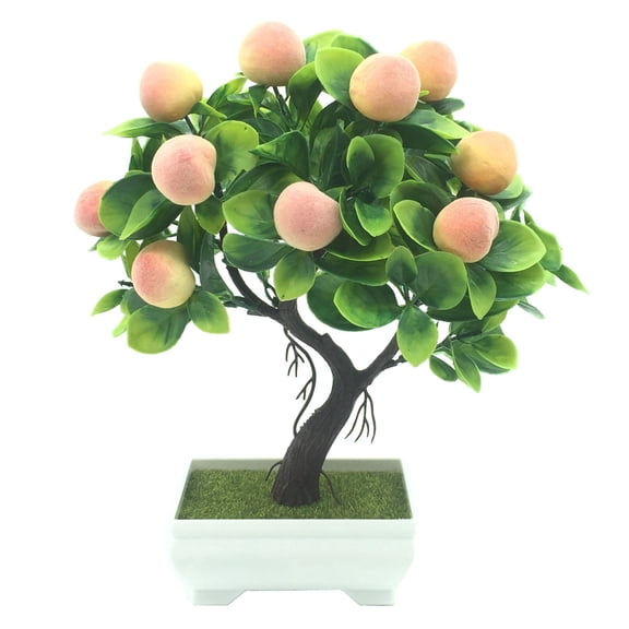 Artificial Fruit Plant Bonsai Simulation Potted Plant for Home Garden Decoration (Wild Peach)