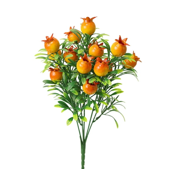 Artificial Fruit Plants - Lifelike Fake Plant Stem Decor for Home Party and Garden - PVC Faux Fruit Bouquet Pomegranate