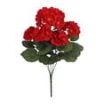 thumbnail image 1 of Artificial Fuchsia Geranium Bush, Faux Geranium Flower Stems, UV Resistant Silk Geraniums for Home Outdoor Patio Wedding Decor, 1 of 5