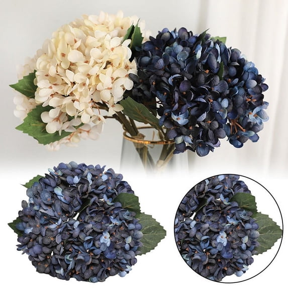 Artificial Full Hydrangea 1 Bunch Blue Silk for Bridal Wedding DIY