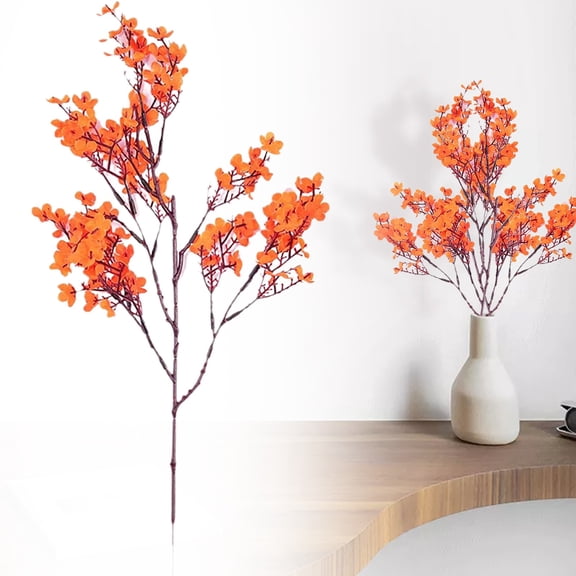 Artificial Full Star Flowers Bouquet, Dried Flower Arrangement for Wedding, Restaurant, and Home Floral Decoration - Realistic DIY Craft Material Orange