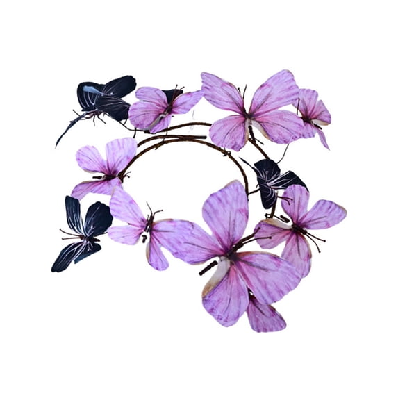 Artificial Garland Butterfly Vine 37 Inches Removable Decoration for Wall Balcony Wedding Spring Party Room Decor(D)
