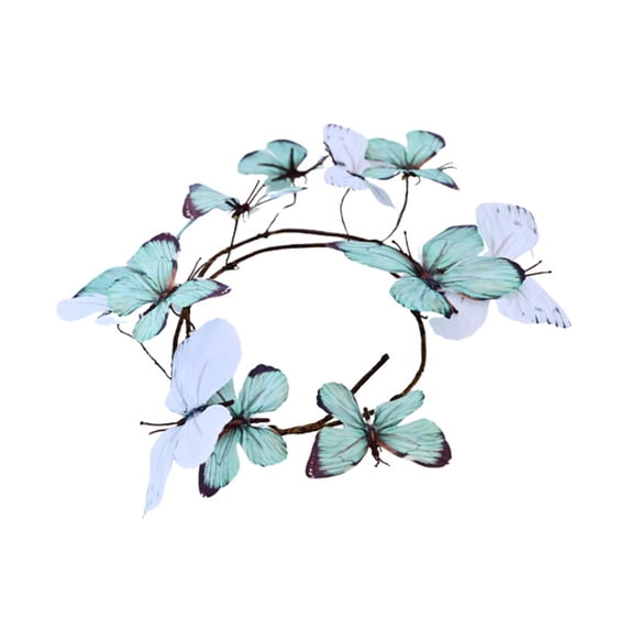 Artificial Garland Butterfly Vine 37 Inches Removable Decoration for Wall Balcony Wedding Spring Party Room Decor(F)