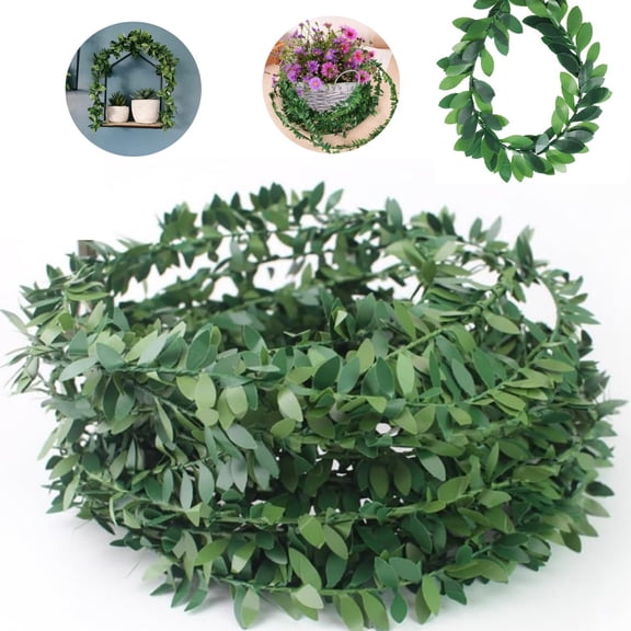 Artificial Garland Foliage,Artificial Leaf Plants Vine,Fake Foliage Christmas Decor,1Pack Faux Evergreen Hanging Plants for Home,Garden