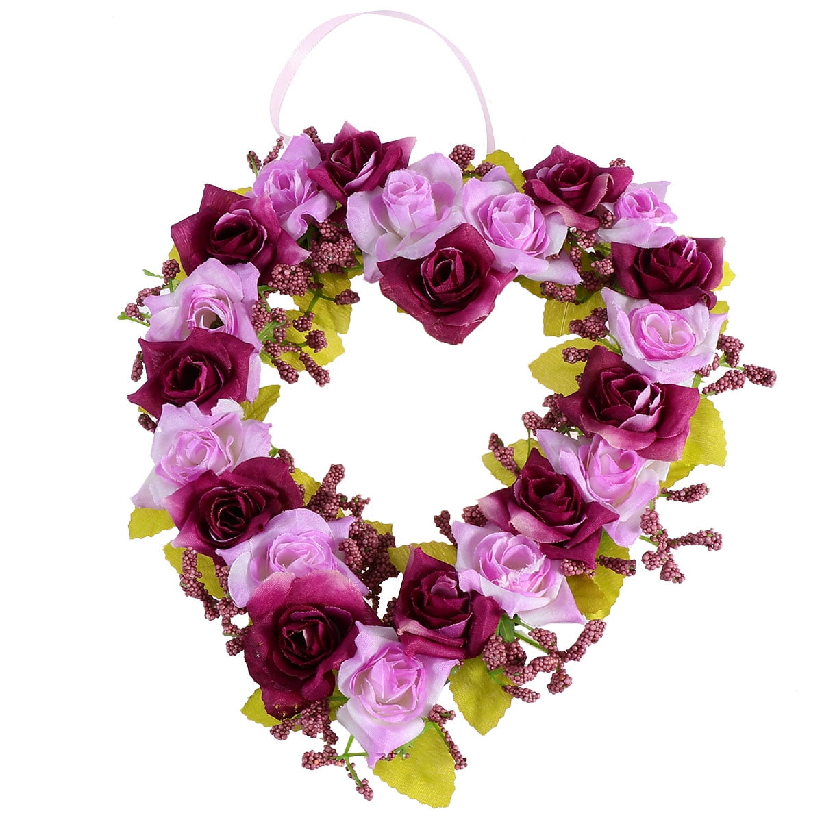 Artificial Garland Heart Shaped Wreath Wall Hanging Garland Lifelike