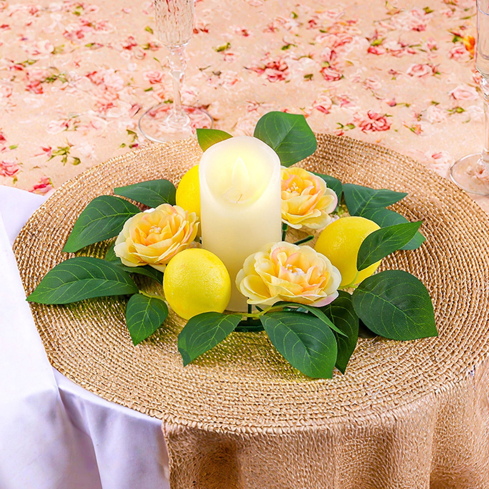 Artificial Garland Lemon Table Party Decoration, Candle Garland for